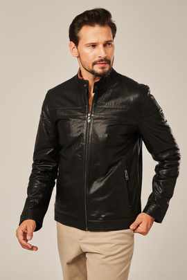 Schwarze Lederjacke für Herren 